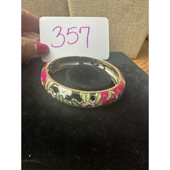 Sequin Nordstrom Multicolor Gold Tone Statement Enamel Bangle Bracelet # 357 - Picture 3 of 3